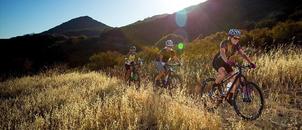 group mountain biking